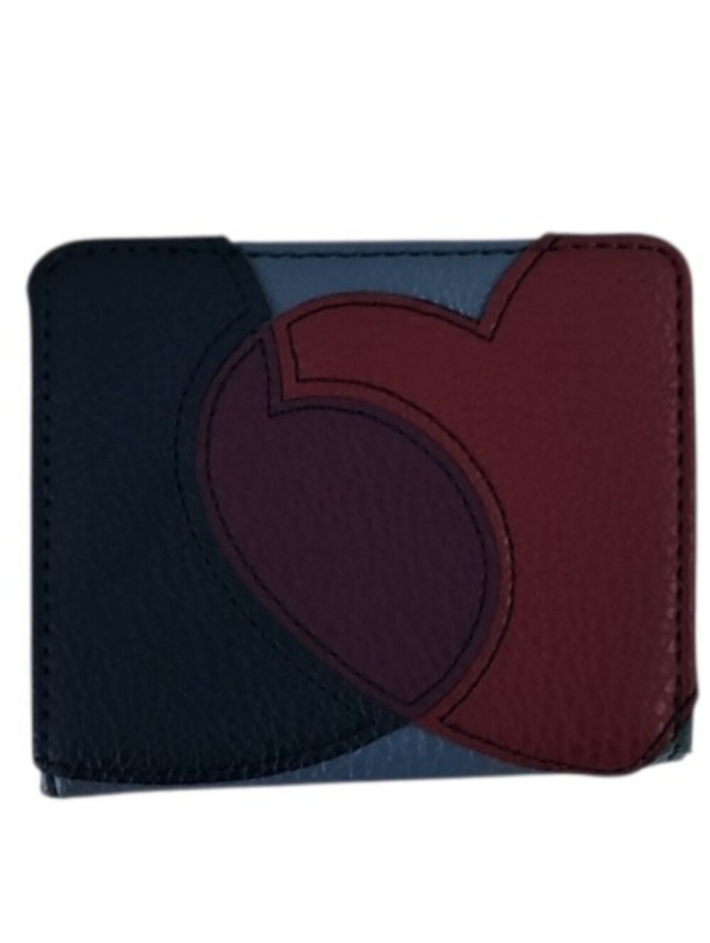 Relic RFID Heart Colorblock Bifold Wallet Navy Burgundy Card Holder NWOT Vegan